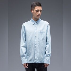 Nudie Jeans Blue Stanley Button Down Shirt